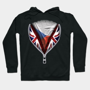 Czech Flag  Czech Republic Flag zipped British Flag - Gift for Czech From Czech Republic Hoodie